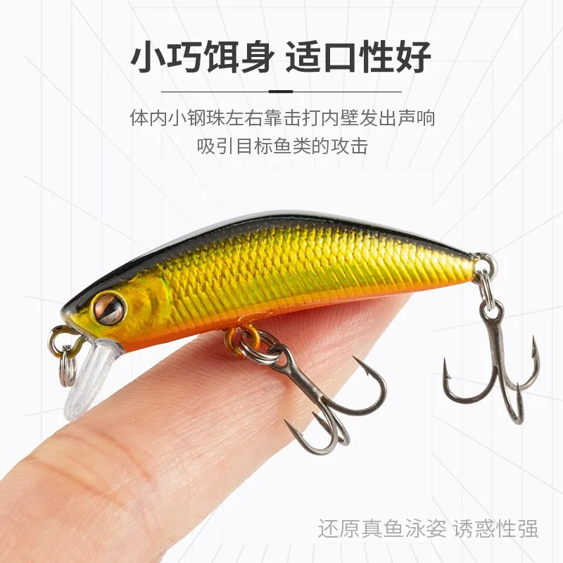 1 Uds 4,5 cm 3g Mini Minnow Señuelos de Pesca Wobblers hundimiento cebo duro de plástico Artificial Crankbait Jerkbait Pesca aparejos de lubina - imagen 2