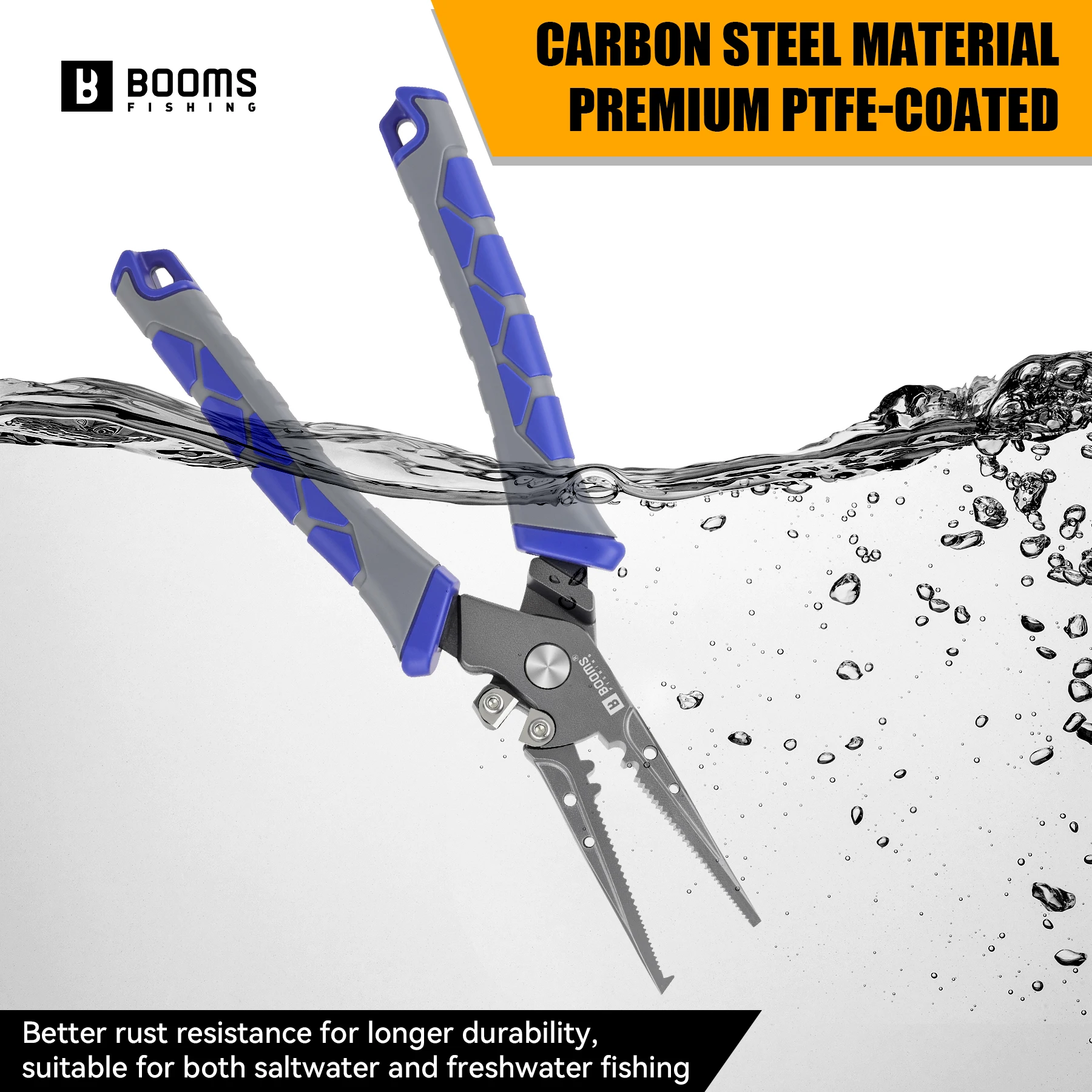 Booms Fishing XW15 Alicates de pesca de acero al carbono cortadores de línea trenzada de acero inoxidable removedor de anzuelos herramientas de equipo de pesca de agua salada - imagen 4