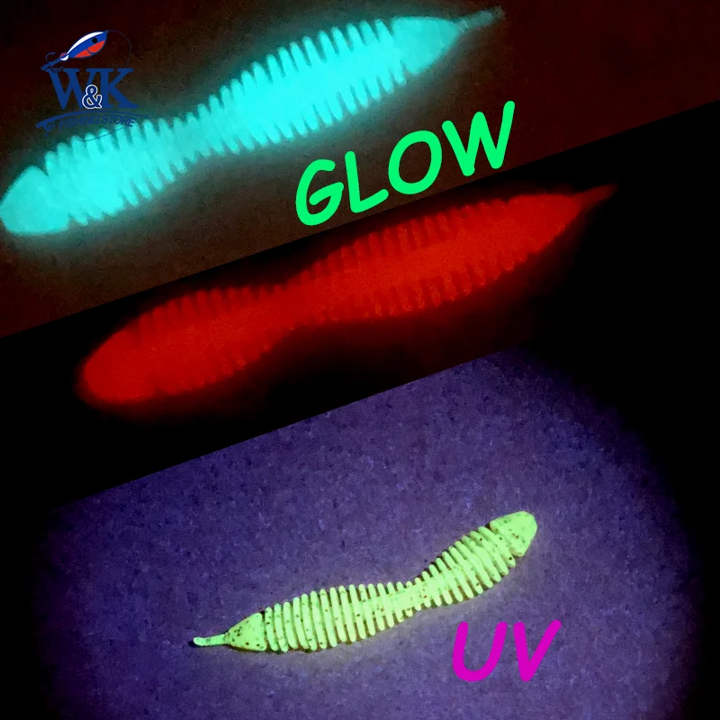 Cebo de gusano Spiker de 5cm y 7cm, señuelos blandos para perca, señuelo de pesca de lubina, TPE TPR, aparejo de caída flotante, cebo suave, cebos de gusano con brillo UV - imagen 3