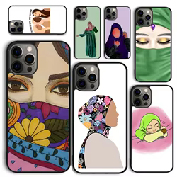 Funda de teléfono musulmana con ojos islámicos, Hijab árabe para niña, para iPhone 17 Air 16 15 14 12 13 PLUS 11 PRO MAX