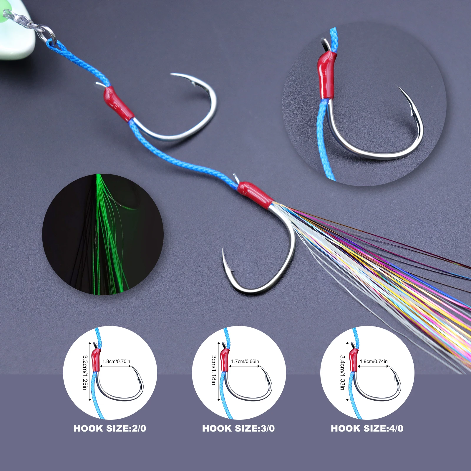 ZYZ-ganchos de cuerda JIG para pesca en el mar, señuelo JIG de agua salada de 100g, 150g, 200g, anzuelos dobles de alta resistencia, aparejos de cebo vivo para pesca en el mar - imagen 3