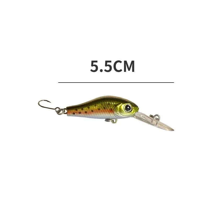 1 Uds 5,5 cm/7cm señuelo de Pesca calidad Minnow señuelo ojos 3D cebo duro de plástico Pesca plantilla Artificial Wobblers Crankbait cebo de Pesca - imagen 2