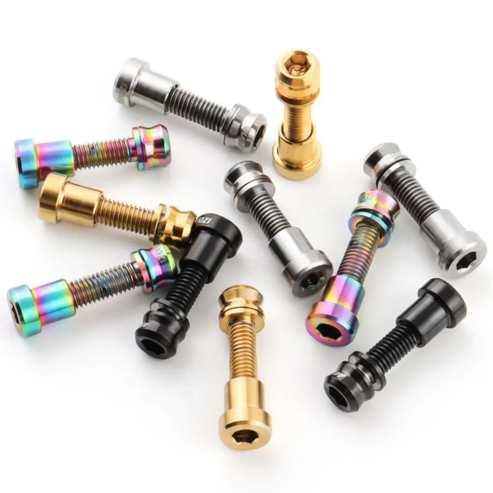 Nueva aleación de titanio perno de titanio plata negro oro aleación de ciclismo pernos de vástago M5x17mm M5x19mm accesorios de tornillo de bicicleta - imagen 3
