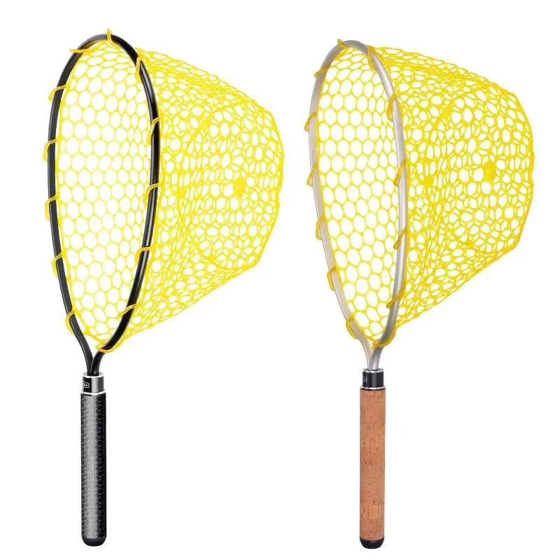 Red de aterrizaje con mango de carbono o mango de corcho, red de pesca de PVC, cabeza de aleación de aluminio - imagen 3