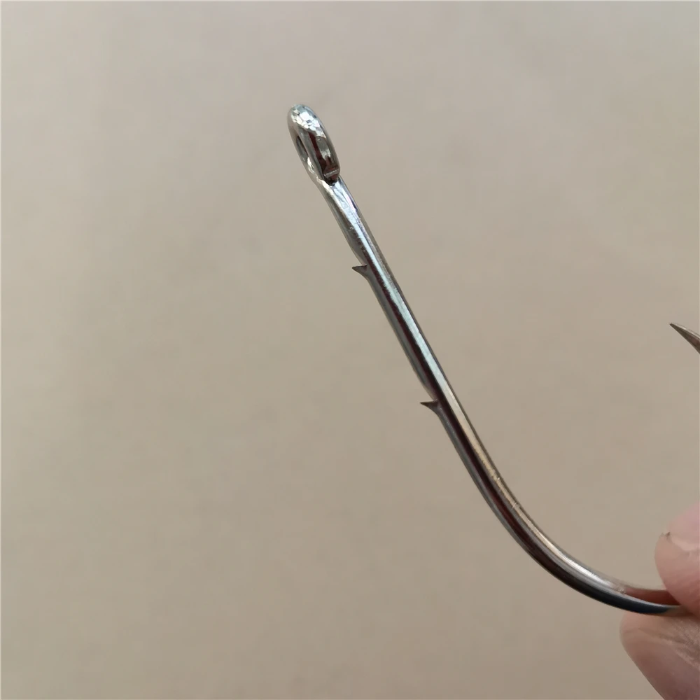 Gran oferta, 1000 Uds., anzuelos Baitholder, púas traseras, boca torcida, anzuelos de Pesca de mar, Material de Pesca de alto carbono - imagen 3