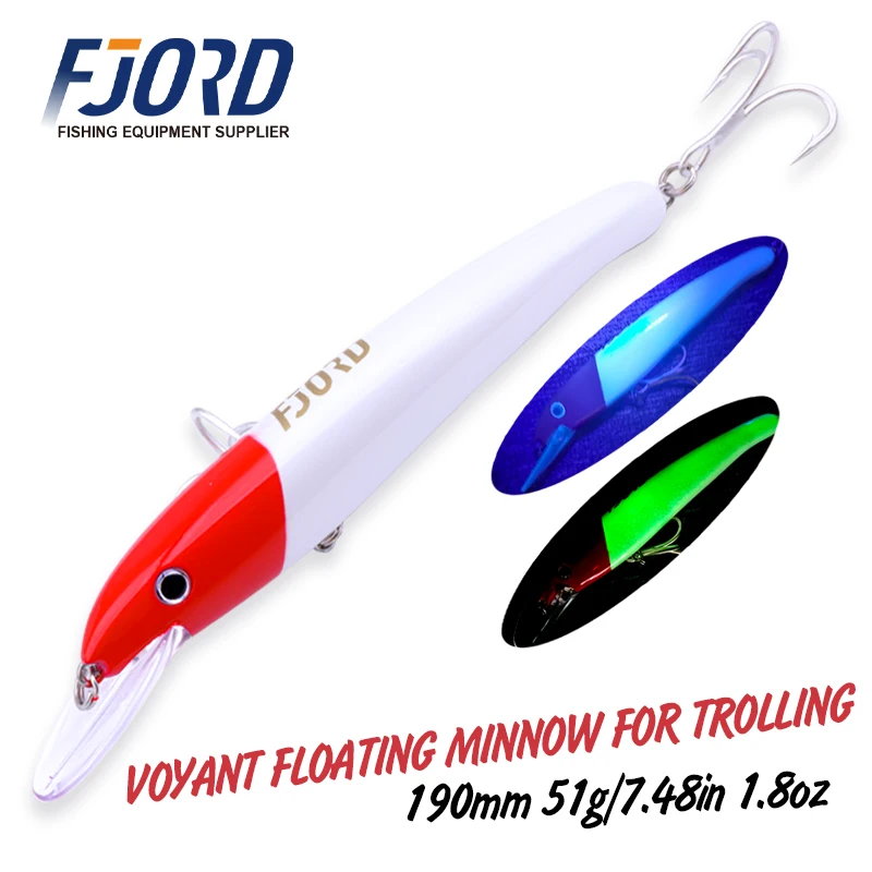 FJORD 190mm 51g Super Trolling señuelo de pesca flotante Minnow Topwater agua salada duro Swimbaits Crankbaits pesca cebo Artificial - imagen 2