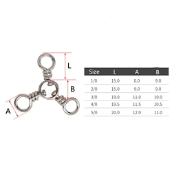 ZYZHE Conectores Giratorios Triples de Acero Inoxidable Anillo Sólido