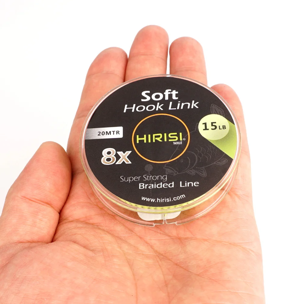 Hirisi-sedal de pesca de carpa, gancho suave, 8 hebras, 20m, línea trenzada leadcore, aparejo para el cabello, accesorios de pesca, aparejos terminales, 1 Uds. - imagen 2