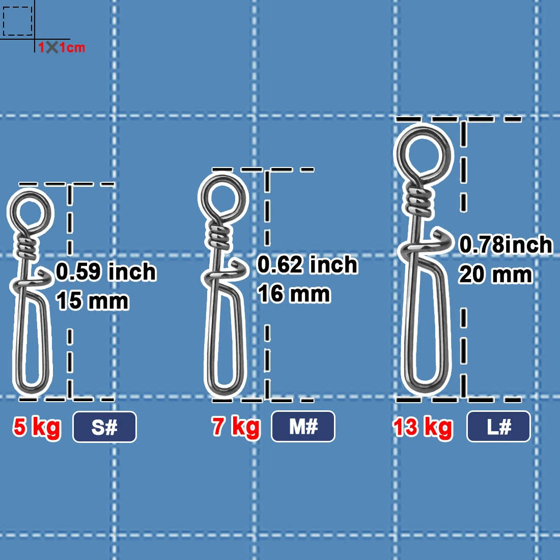 Pesca Snap 50 ~ 200 Uds Coastlock Snap acero inoxidable cambio rápido señuelo pesca Clip Snap para señuelos de lubina aparejo de bagre agua dulce - imagen 5
