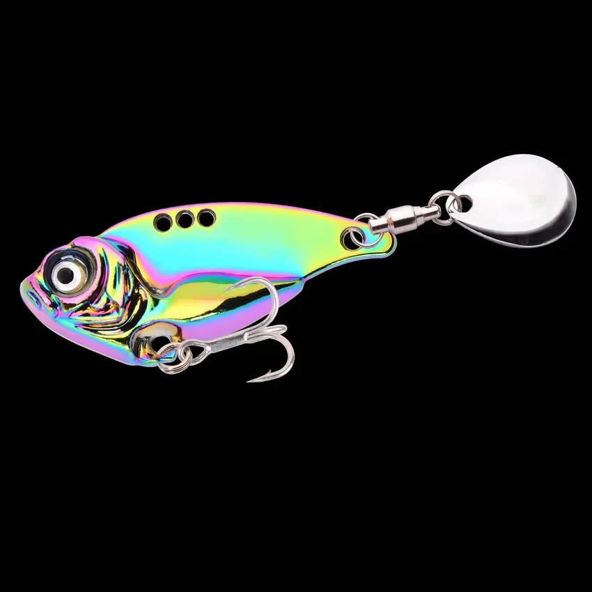 Señuelos de Pesca giratorios de Metal, cebos duros artificiales con vibración Vib, cuchara giratoria, 10 piezas - imagen 5