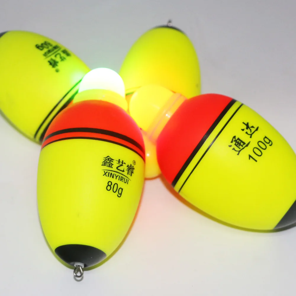 Flotador de pesca Led luminoso, doble luz electrónica flotante, Bobber, flotadores nocturnos brillantes, accesorios, 20g-100g, 2 uds. - imagen 3
