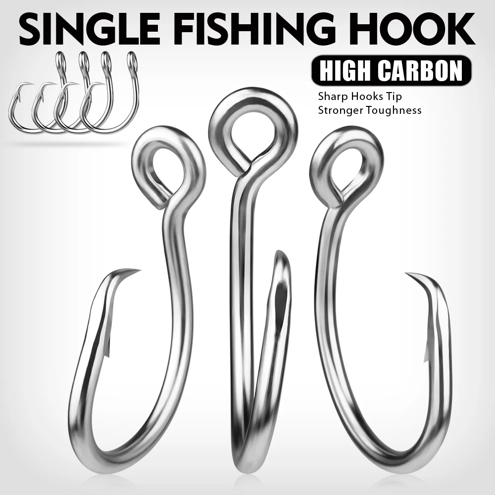 PROBEROS 5 piezas Anzuelos de pesca de acero inoxidable, tamaño 13/0 # 14/0 # 15/0 # 16/0 # son muy adecuados para la resistencia a la corrosión marina y b. - imagen 2