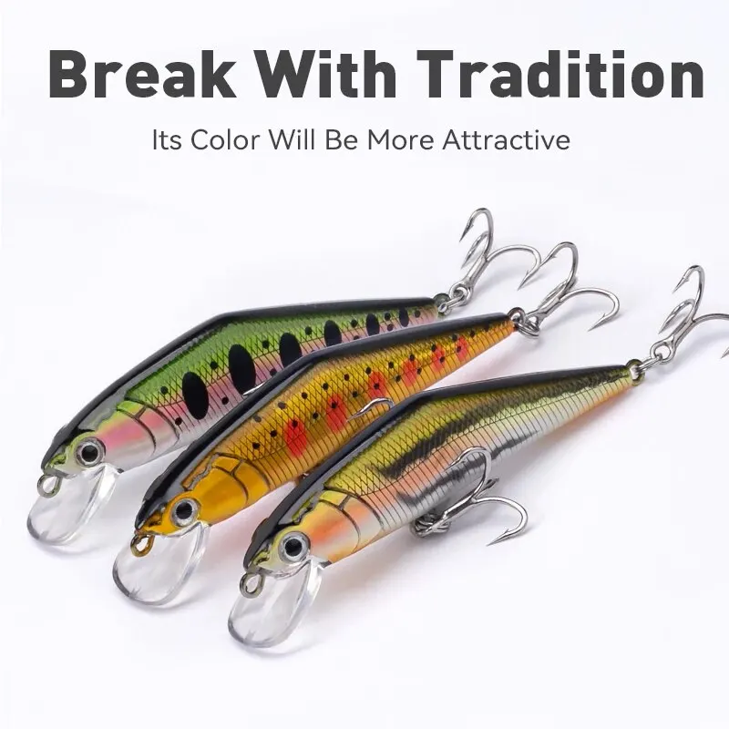 LEYDUN Japón Pesca señuelo de Pesca en arroyo 63mm 8g hundimiento Minnow Peche cebo duro Artificial para lubina perca Lucio salmón trucha señuelo - imagen 5