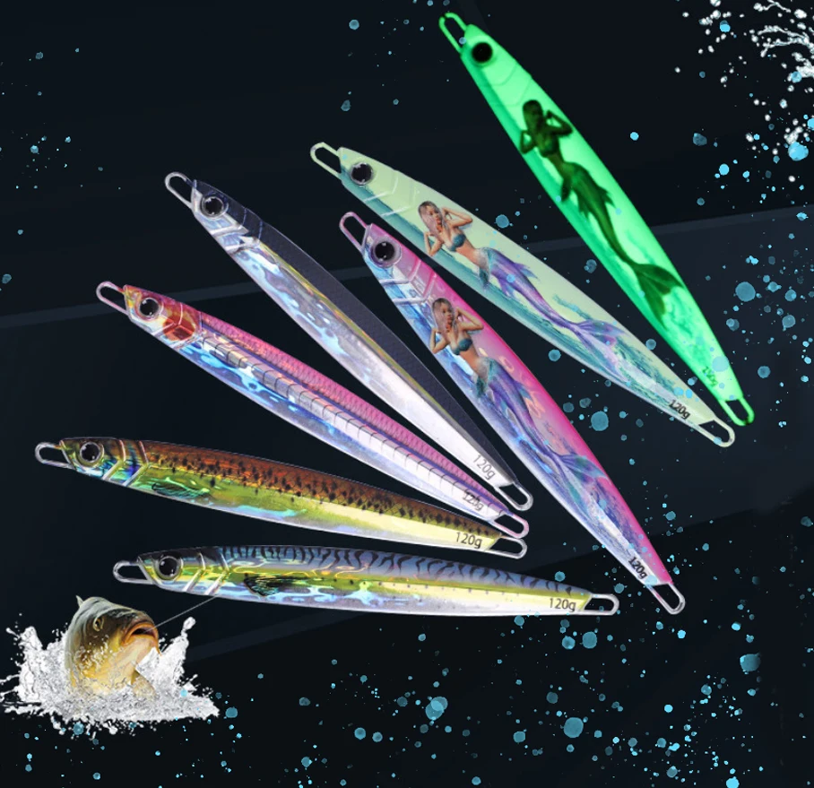 TAKEDO LS02 señuelo de pesca Jigging con impresión 3D, Señuelos de Pesca de hundimiento rápido, Señuelos de Pesca de Mar, Señuelos de fundición luminosos de Metal para atún, caballa española - imagen 4