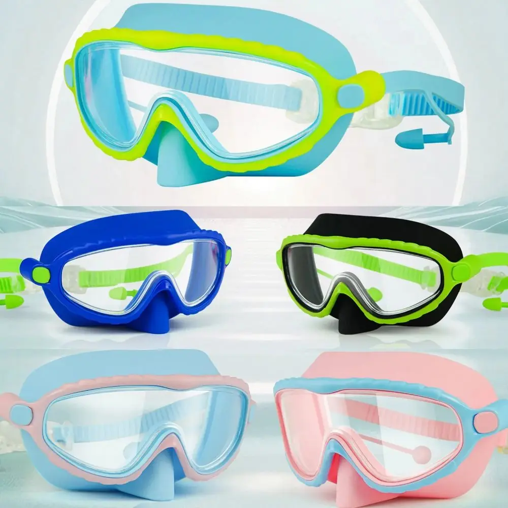 Gafas de natación infantiles antiniebla – Montura grande de silicona