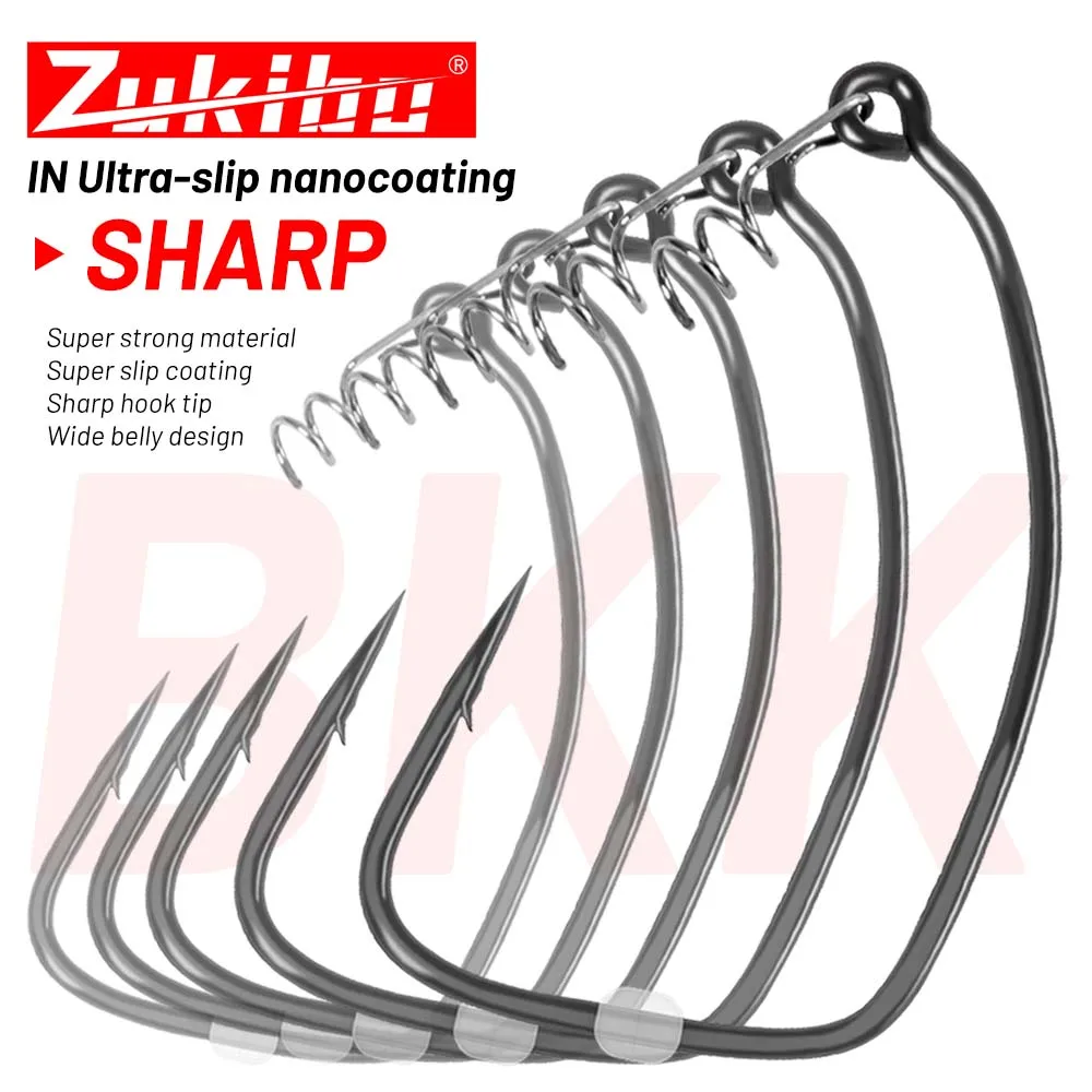 Anzuelos Spiral Lock ZUKIBO – Vástago largo con púa para carpa