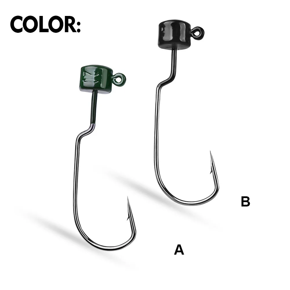 Un juego de 5 piezas, 3,5g, 5g, 7g, anzuelo con cabeza de manivela, anzuelo de pesca, señuelo Jig, cebo duro, gusano blando, anzuelo Jig para pesca - imagen 3