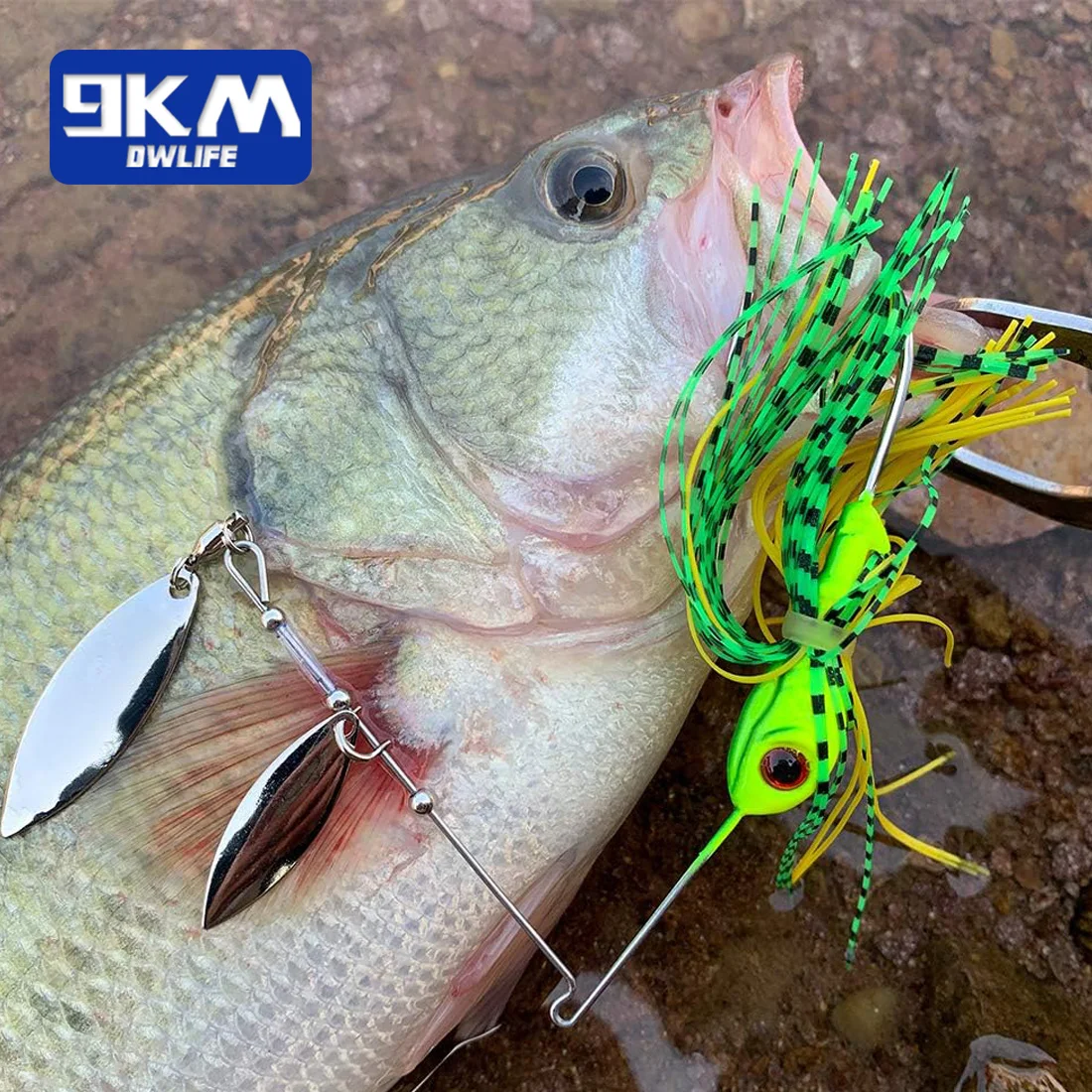 Señuelos de pesca Spinnerbait de 9KM, Jig Spinner Swimbaits con hoja para pesca de lubina, señuelo Jig Striper, pesca de trucha y salmón - imagen 5