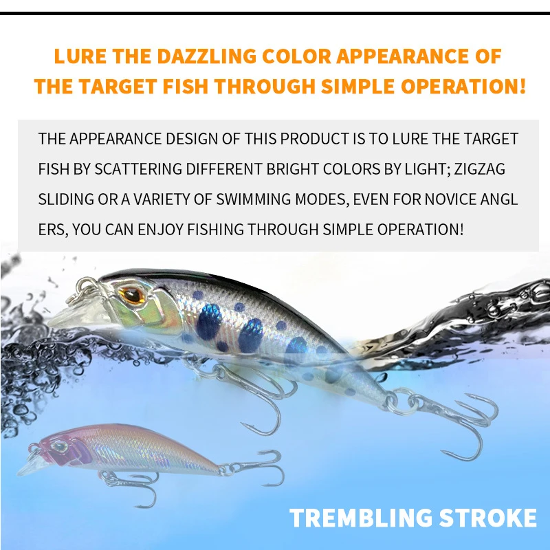 Mini Señuelos de Pesca de pececillos que se hunden, cebo Artificial de 48mm y 4g, para Peche, trucha, Swimbait, equipo de Jerkbait, 2 unidades - imagen 4