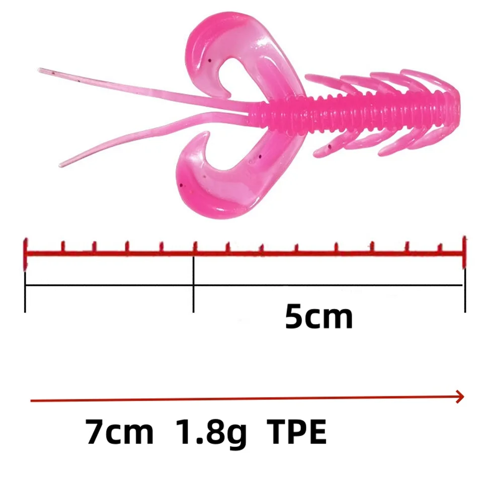MUKUN-SEÑUELOS de silicona para pesca, cebos de gusano de 7cm y 1,8g, señuelos de plástico suave, 10 unidades por lote - imagen 3