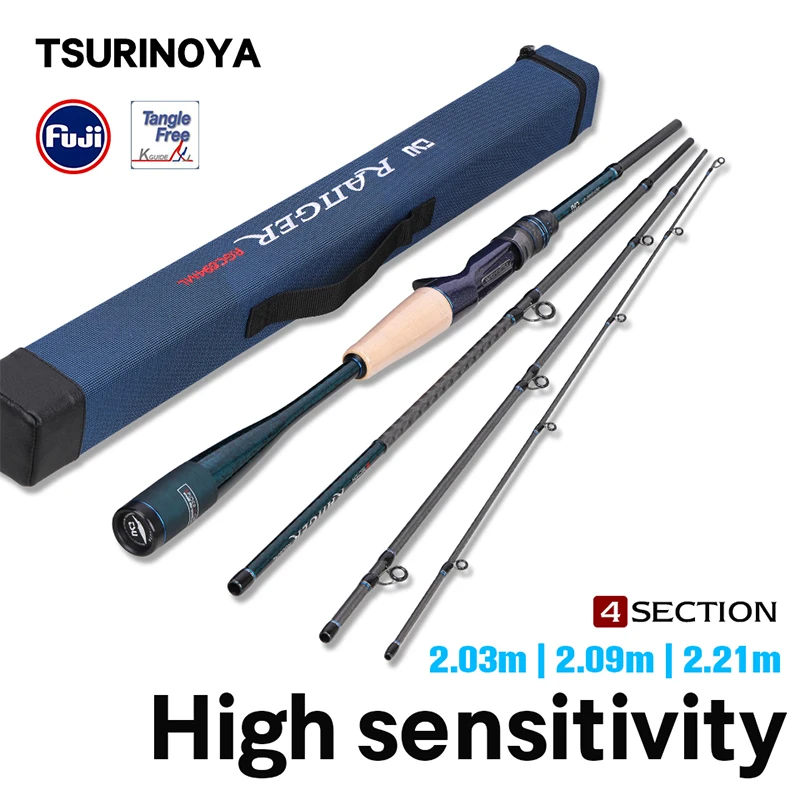 TSURINOYA RANGER 2.09m Caña Baitcasting Plegable con Guías FUJI