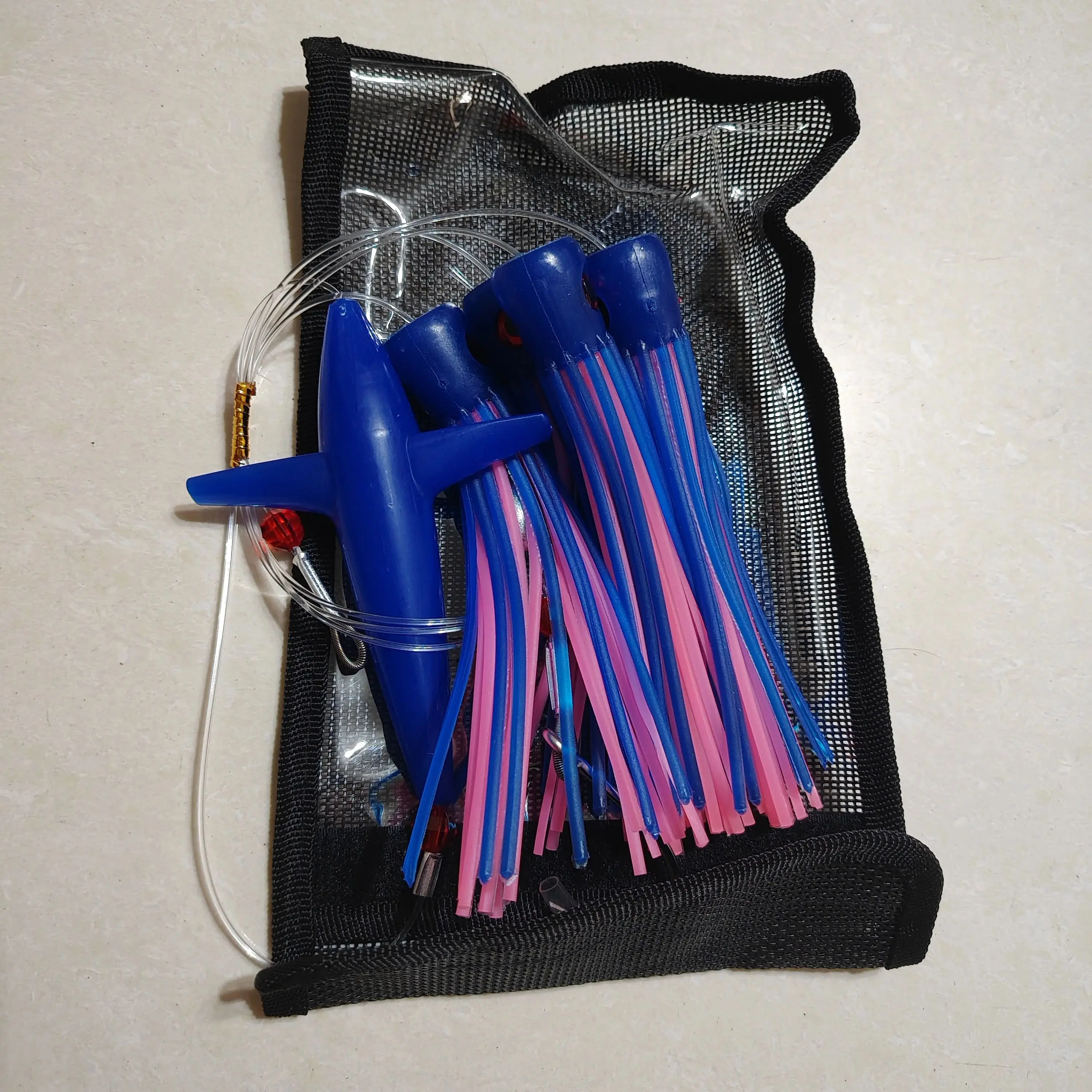 Aparejo de plumas, señuelos para curricán de pájaros, pesca, señuelo de curricán aparejado, calamar, atún, cadena de margaritas, curricán de agua salada, cebo Artificial para pesca - imagen 2