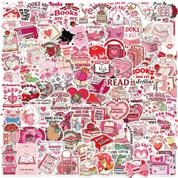 Pegatinas impermeables rosa San Valentín — diseño literario original