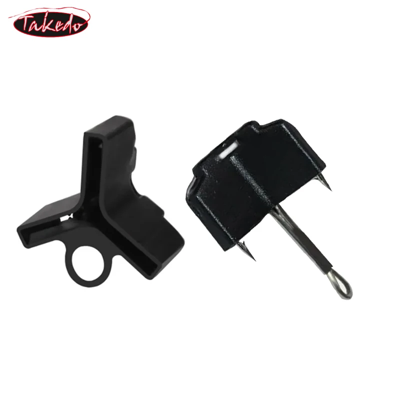 TAKEDO 50 Uds. Protector de cubierta de anzuelo triple negro accesorios ligeros cubierta de anzuelo de pesca protege la seguridad del anzuelo de pesca