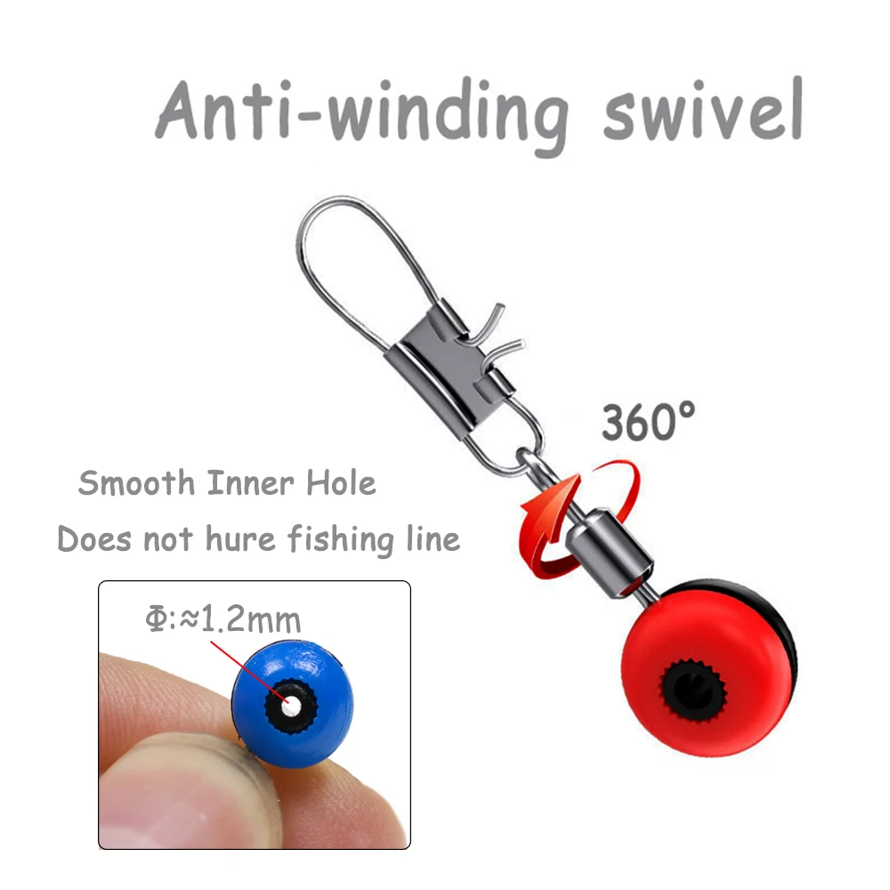 Ellllv-Topes de flotador de pesca, conectores de granos espaciales de plástico con enclavamiento giratorio rodante, accesorio de Pesca de Mar, 30 Uds. - imagen 3