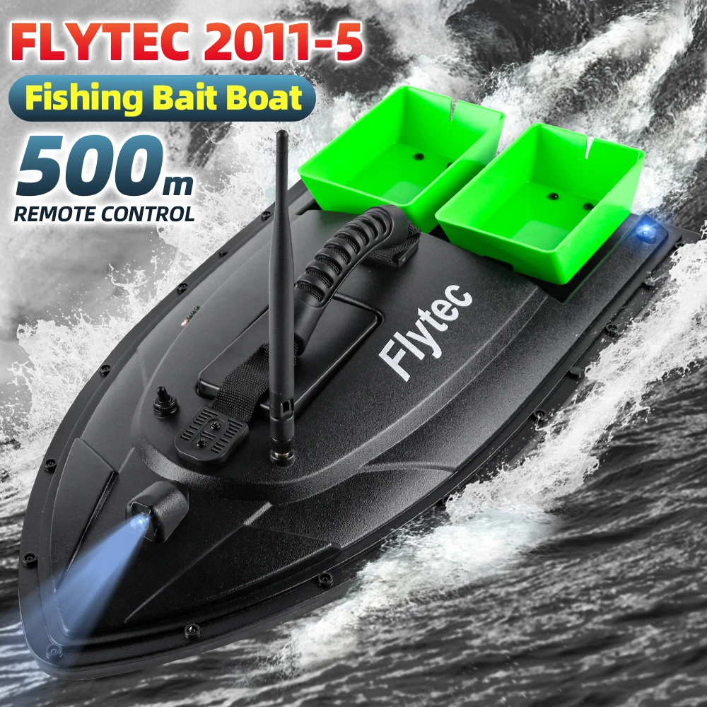 Flytec-barco de cebo de pesca con Control remoto, 500m, buscador de peces de doble Motor, alimentador de pesca, carga de 1,5 KG con luz LED - imagen 4