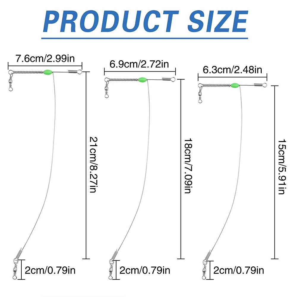 Aparejos de pesca de acero inoxidable, señuelo de pesca con cuentas brillantes giratorias, Conector de anzuelos, 6 piezas - imagen 2