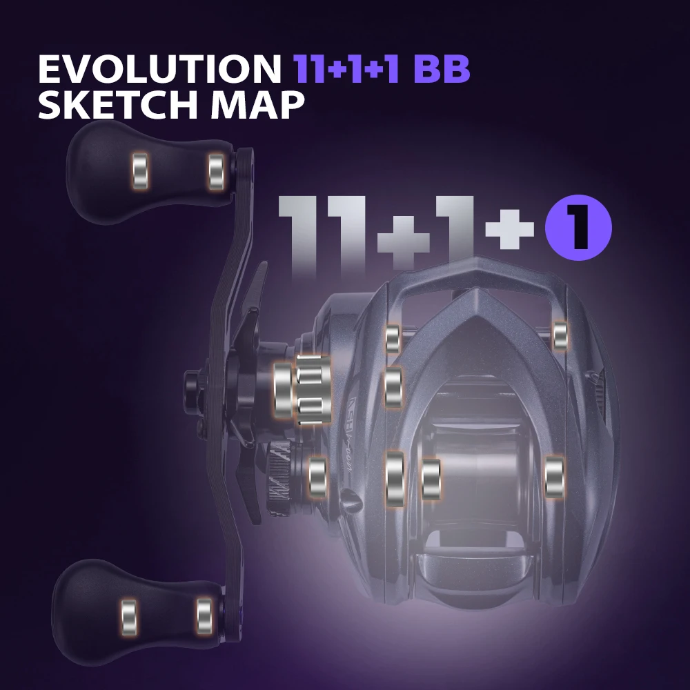 Carrete de pesca SOLOKING ASHMOON de aleación ultraligero BFS carrete de cebo de fundición larga 6,3/7,1/8,1 engranaje 6KG carrete de pesca con potencia de arrastre - imagen 3