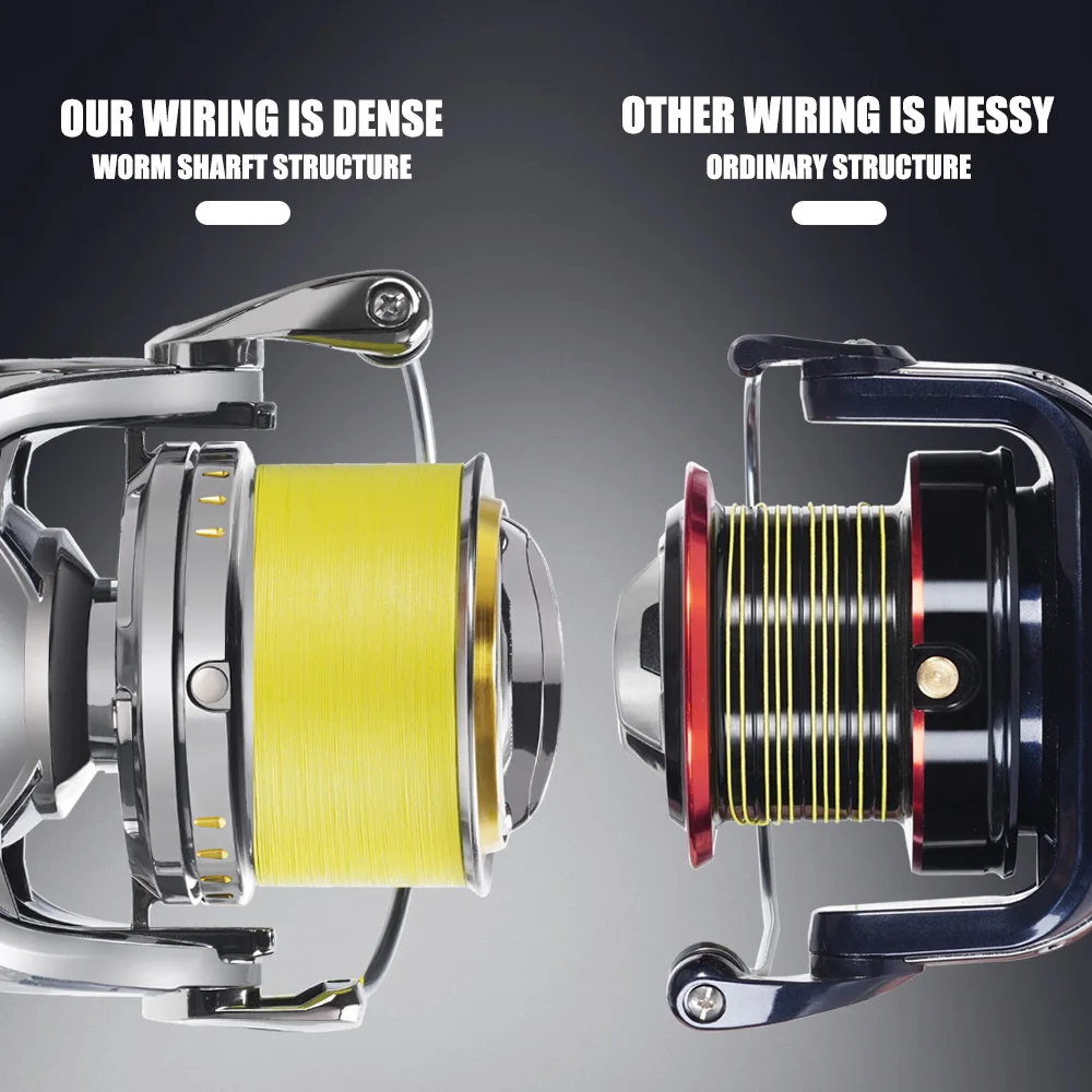 SAMOLLA todo el cuerpo de Metal carrete de pesca giratorio grande arrastre máximo 25KG gusano Sharft agua salada carrete de pesca de carpa de agua dulce - imagen 4