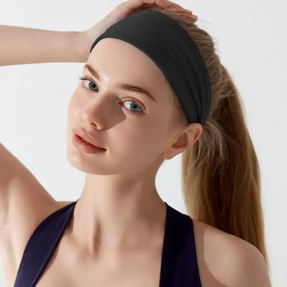 Diademas de entrenamiento absorbentes de humedad para mujer, banda elástica transpirable de secado rápido, diadema deportiva elástica antideslizante para mujer - imagen 2