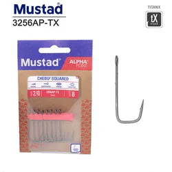 Anzuelos de pesca Mustad 3256AP-TX Anzuelo de cebo blando para grupo de pesca gratuito, 2 forjados fuertes