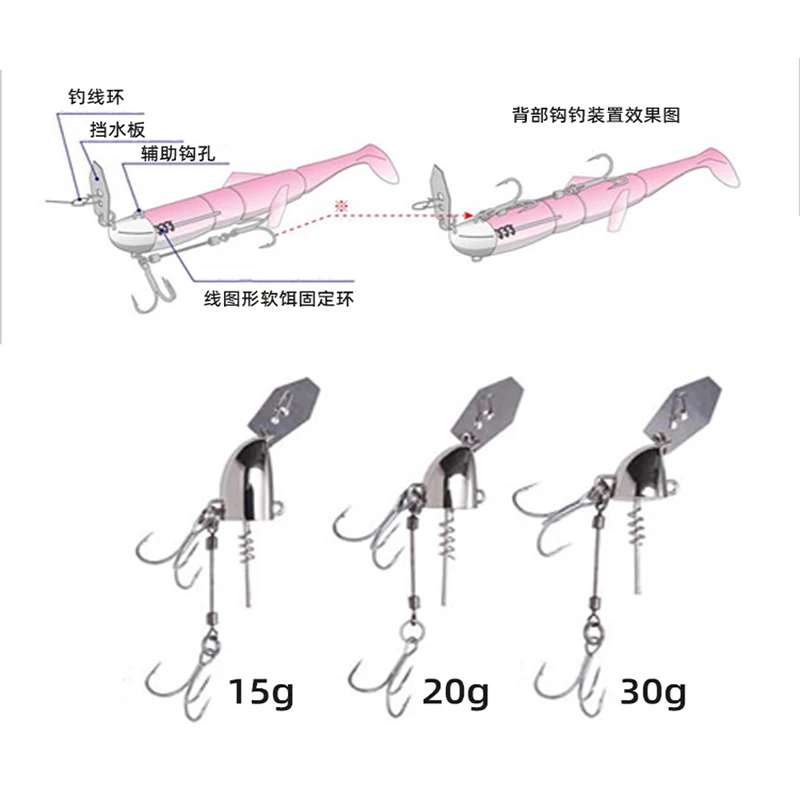 Señuelo japonés, cebo suave, SLASH inferior, placa de retención de agua, JIG, cabeza de Metal, lubina biónica - imagen 3