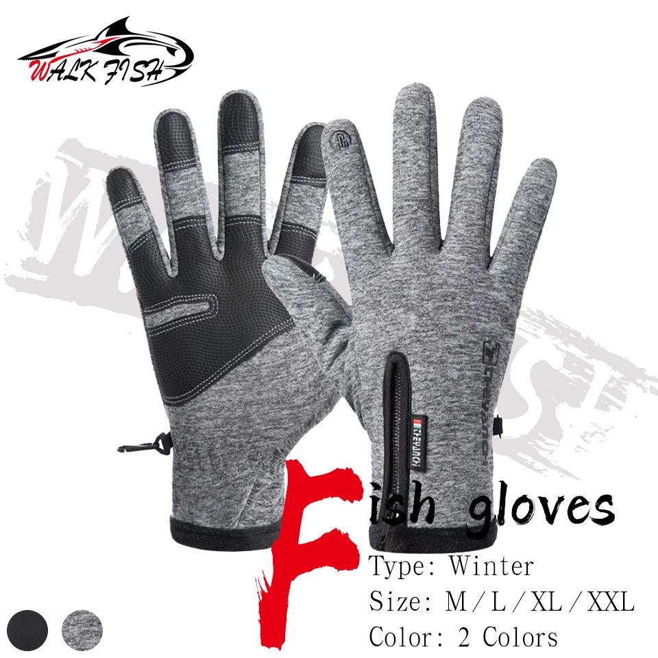 WALK FISH-guantes de pesca para exteriores, resistentes al agua, con pantalla táctil, cálidos, antideslizantes, para Snowboard, motocicleta, ciclismo y esquí