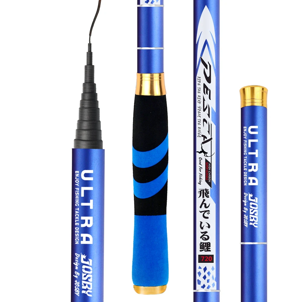 PAZA-caña de pescar telescópica ultraligera para agua dulce, equipo de pesca de fibra de carbono, 2,7 M, 3,6 M, 4,5 M, 5,4 M, 6,3 M, 7,2 M - imagen 3