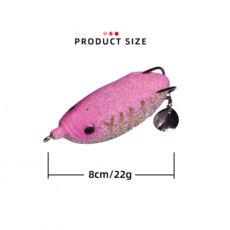 Lura-Cebo de rana negra, cebo de pez de fundición de larga distancia, doble anzuelo, 22g - imagen 2