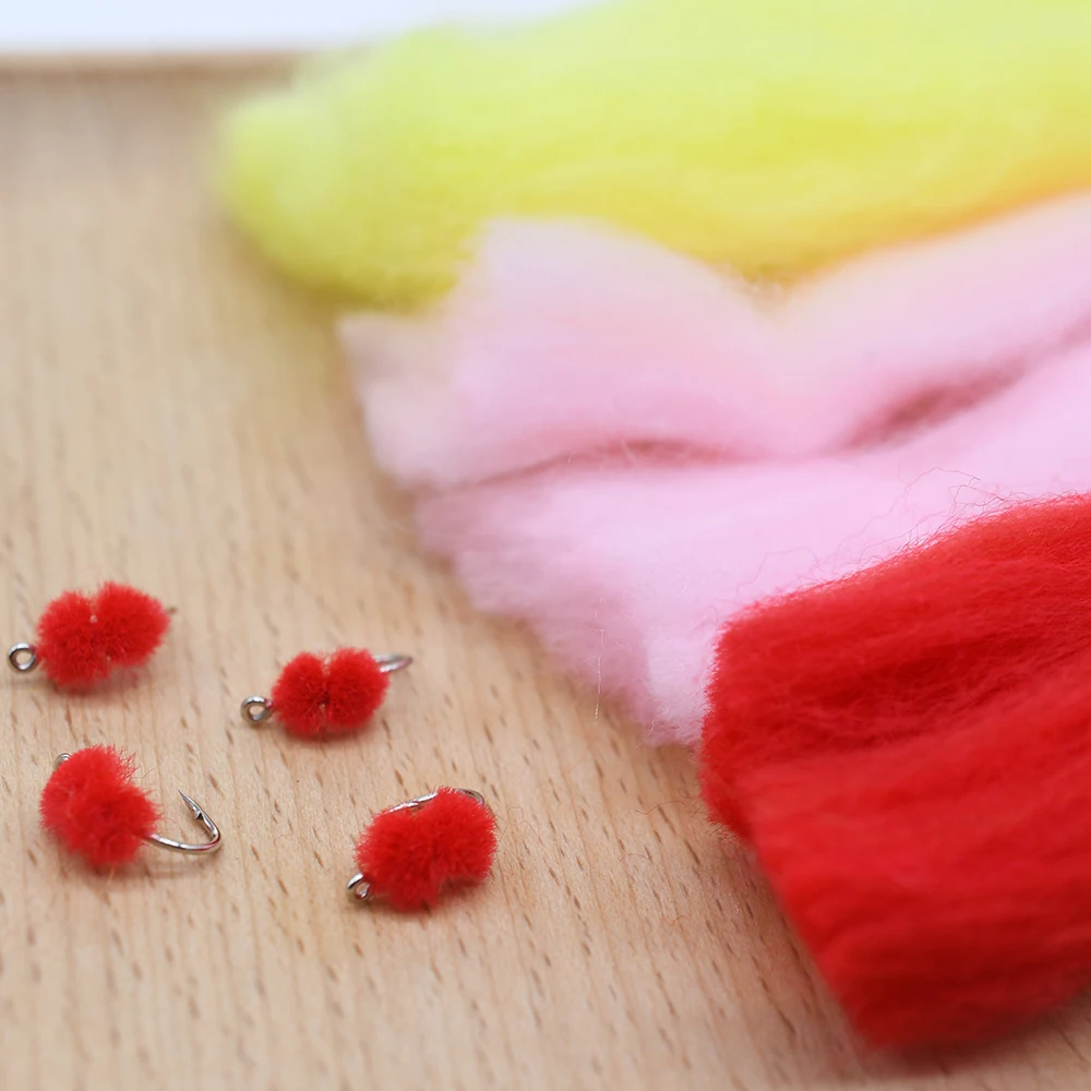 MNFT 8 paquetes de hilo de huevo colorido suave, hilos brillantes para insectos, cebo de fibra, señuelo, paracaídas, atado de moscas, Material, moscas serpentinas - imagen 5