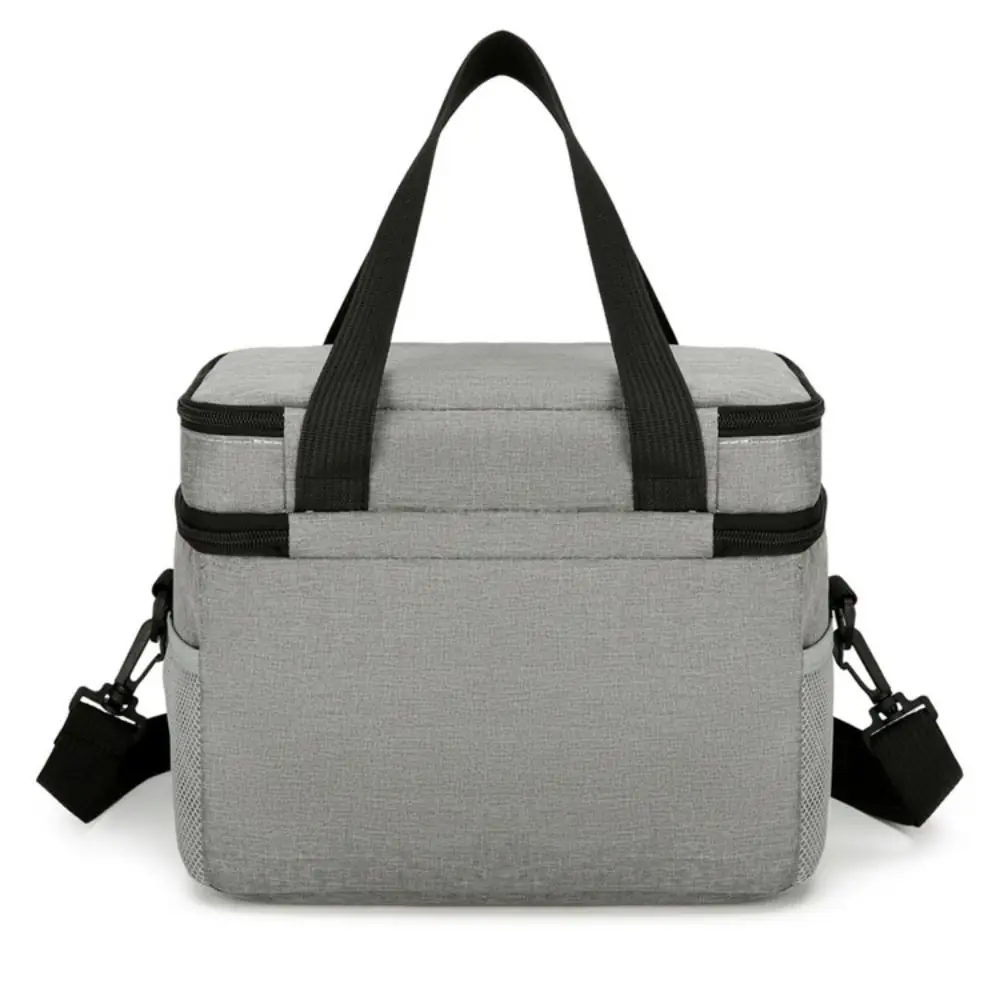 Bolsa de almuerzo con aislamiento de tela de buey, bolsa térmica cálida para alimentos de Color sólido de gran capacidad, bolsas de mano para alimentos, paquete aislante, bolsa de mamá - imagen 2