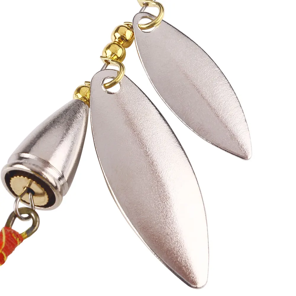 1 unidad/5 uds 8cm 10g cebos giratorios de pesca de lubina plantilla de metal señuelo cebo de pesca Spinner cuchara señuelos aparejos de pesca Walleye Zander pesca - imagen 5