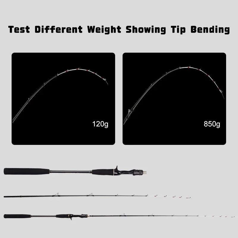 Mavllos-caña de pescar de calamar brillante con punta sólida, rango de señuelo de 40-120g, línea de 12-25lb, caña de pescar de pulpo ligera para agua salada - imagen 3