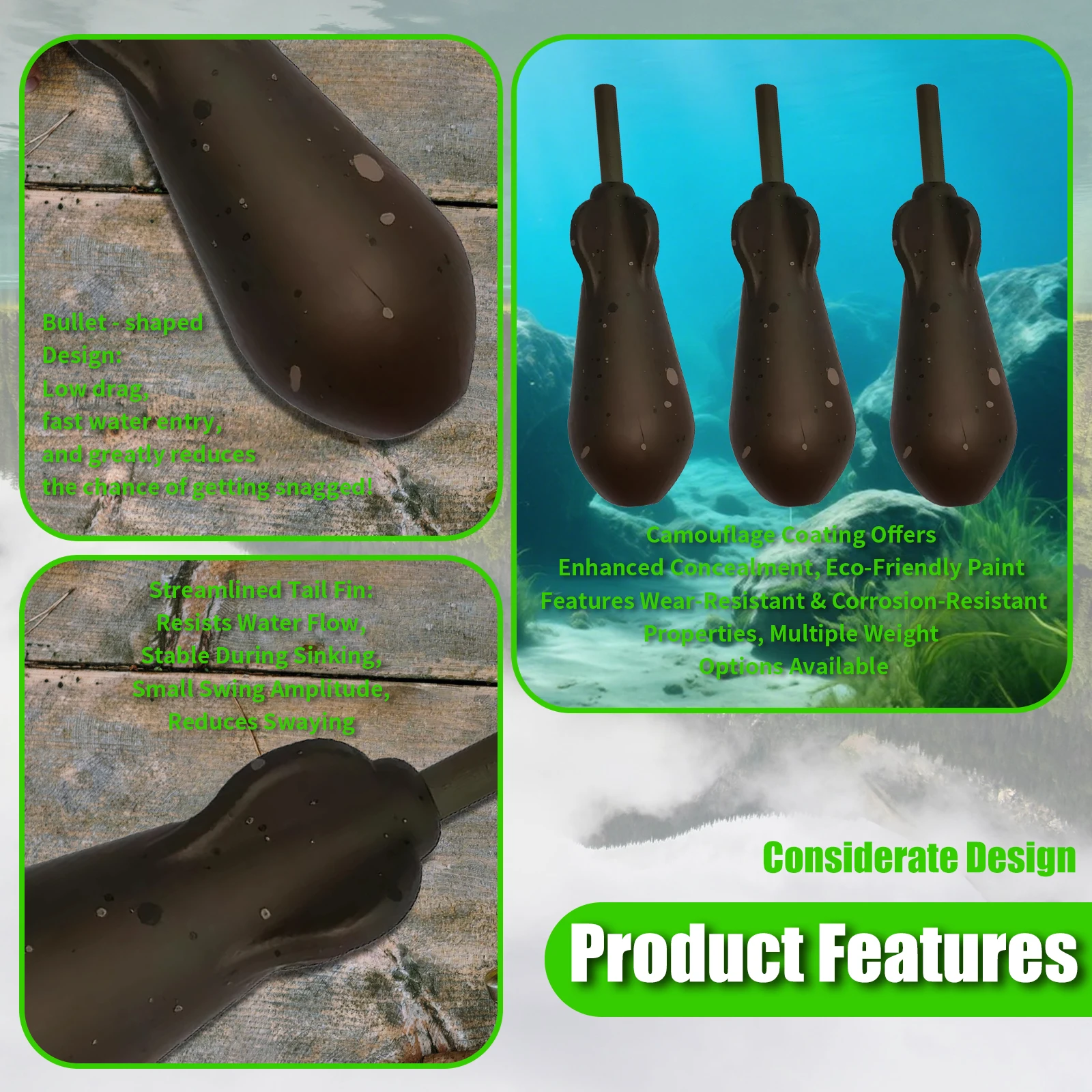 Plomos de tubo en línea YOTO – Antienganches para pesca de carpa - imagen 5