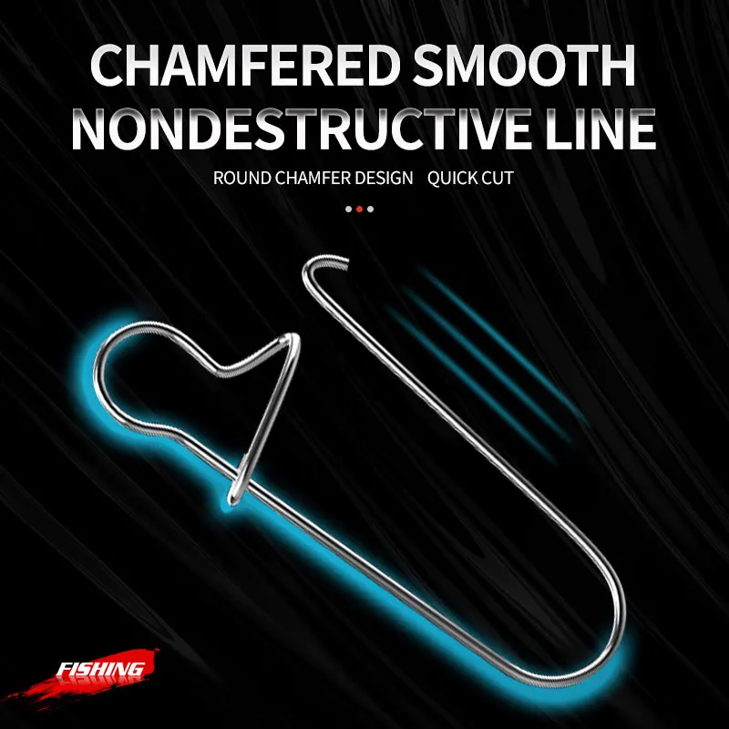 Accesorios de pesca, línea deslizante de plomada, cierre a presión de doble bloqueo, conector de peso pesado de acero inoxidable, 10 Uds. - imagen 4