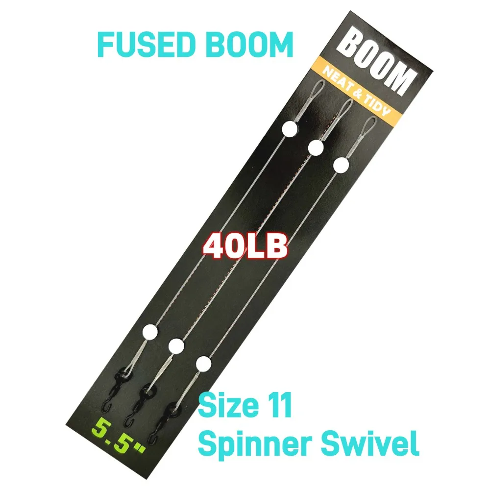 Línea líder de pesca de carpa para aparejos, accesorios, pluma fundida, 100% líder de fluorocarbono, hooklink de 5,5 pulgadas con Ronnie y anillo giratorio - imagen 3