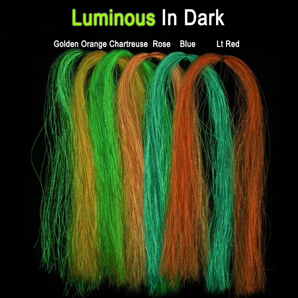 Bimoo 50 cm/19,69 pulgadas de largo luminoso Flashabou oropel atado de moscas Material Streamer trucha señuelo de pesca de mar, plantillas de señuelo Bucktail faldas - imagen 5