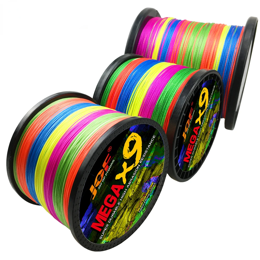 JOF-sedal de Pesca trenzado fuerte PE X9, 0,8 m, cebo de lubina 20-100LB, multifilamento liso, agua salada, 4 colores, 8,0-100 - imagen 5