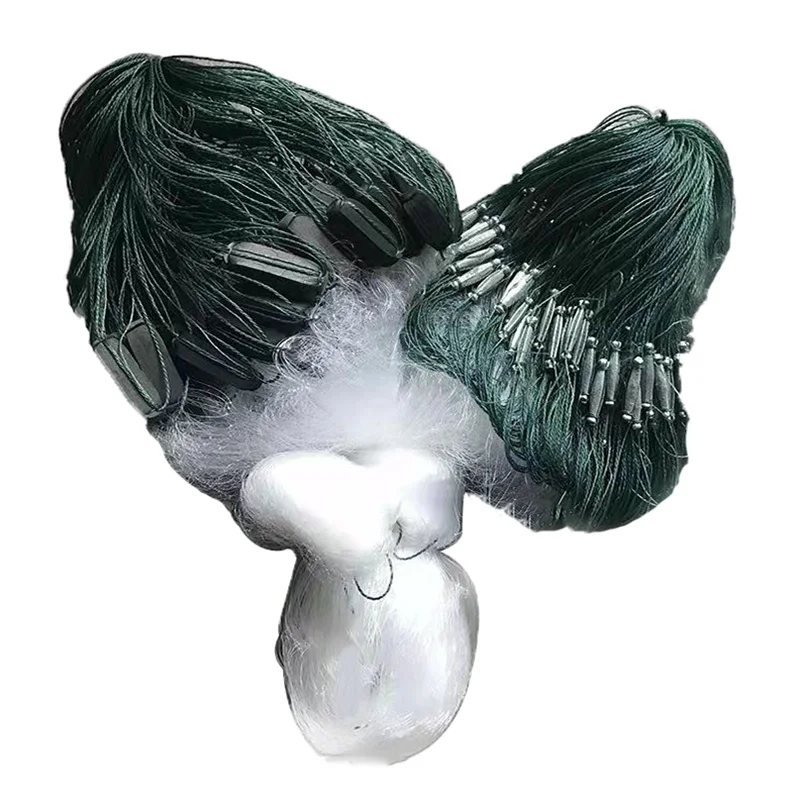 Red de pesca Lawaia de 50M con nuevo colgante, red de enmalle de peso para agua rápida/ervidor, red de pesca de 3 capas hecha a mano, red adhesiva que se hunde - imagen 3