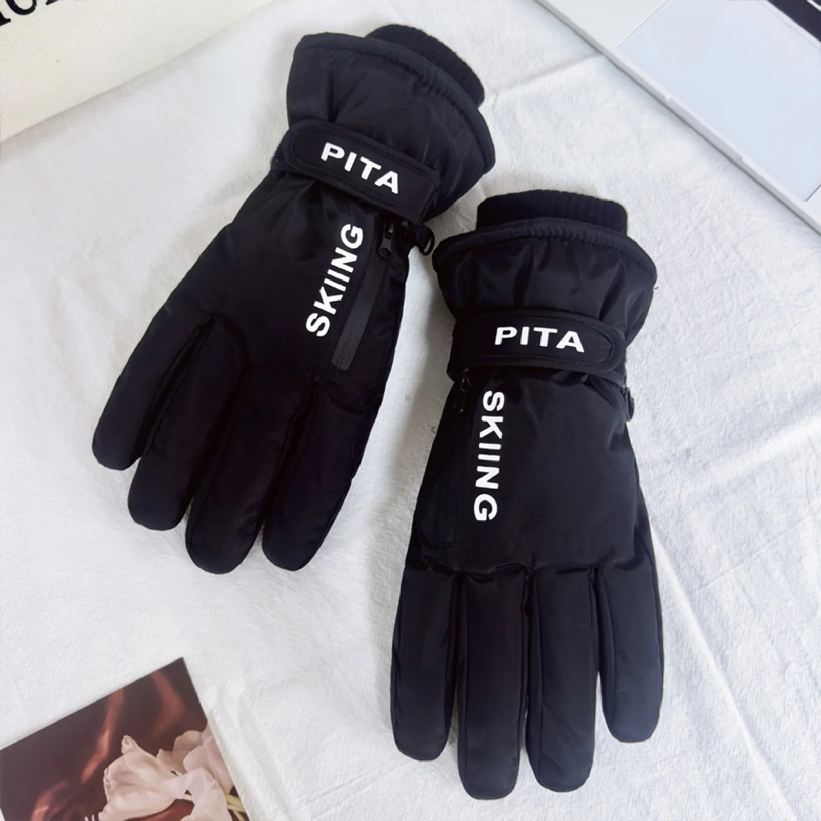 Guantes impermeables antideslizantes para pantalla táctil con felpa - imagen 4